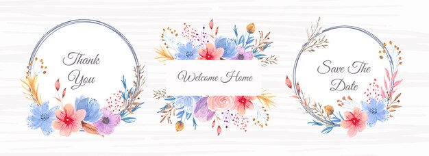 Mooie bloemen aquarel frame banner