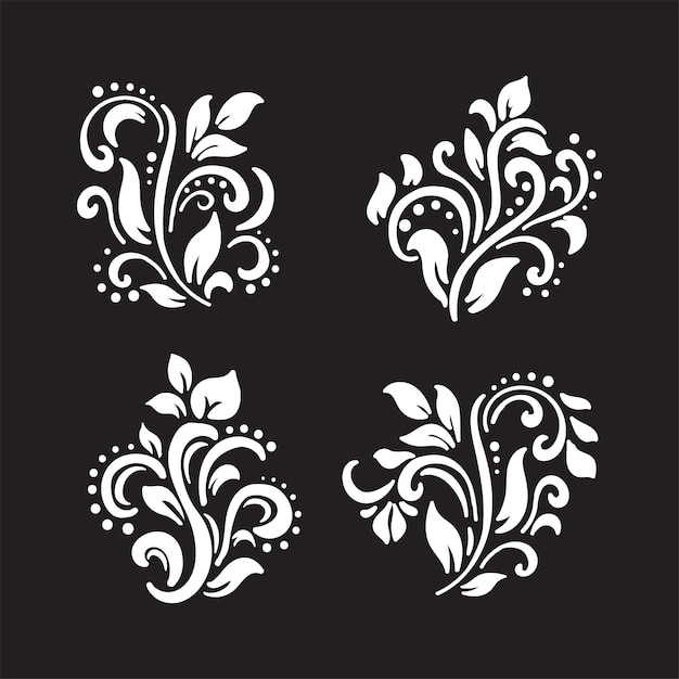 Mooie Bloemen Decoratie Vector Set