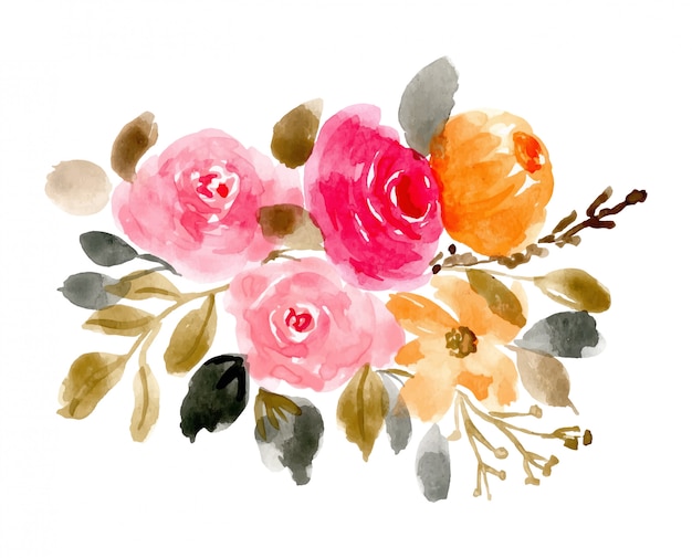 mooie bloemen regeling aquarel achtergrond