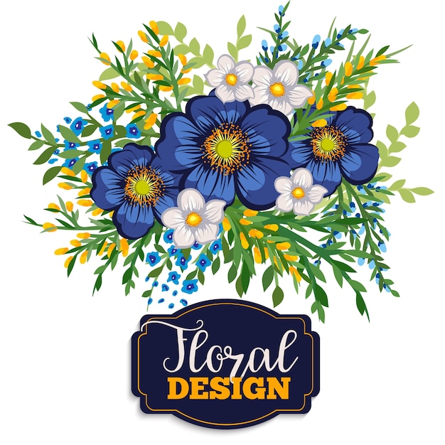 Mooie bloemenontwerp. vectorillustratie