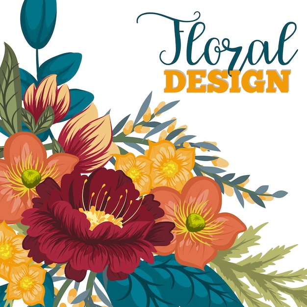 Mooie bloemenontwerp. vectorillustratie