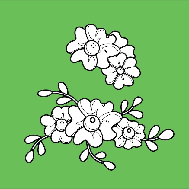 Mooie bloemplanten digitale stempel