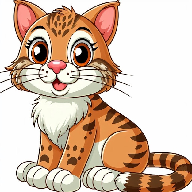 Vector mooie bobcat vector cartoon illustratie