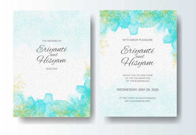 Mooie bruiloft kaart aquarel achtergrond met splash