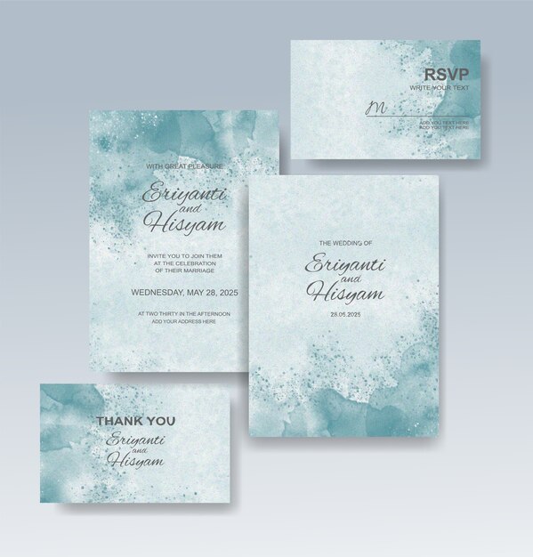 Mooie bruiloft kaart aquarel achtergrond met splash