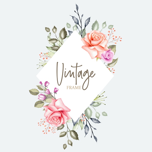 mooie bruiloft kaart met aquarel bloemen en bladeren