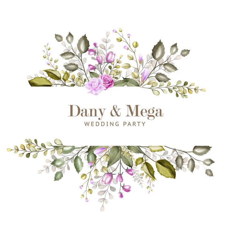 Vector mooie bruiloft kaart met aquarel bloemen en bladeren