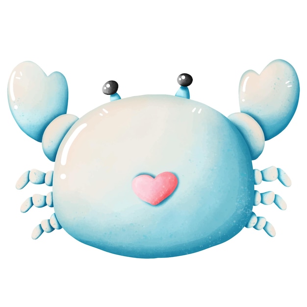 Mooie Cartoon schattige kleine krab