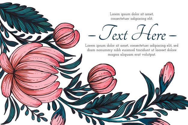 Mooie compositie van bloemen Floral frame card