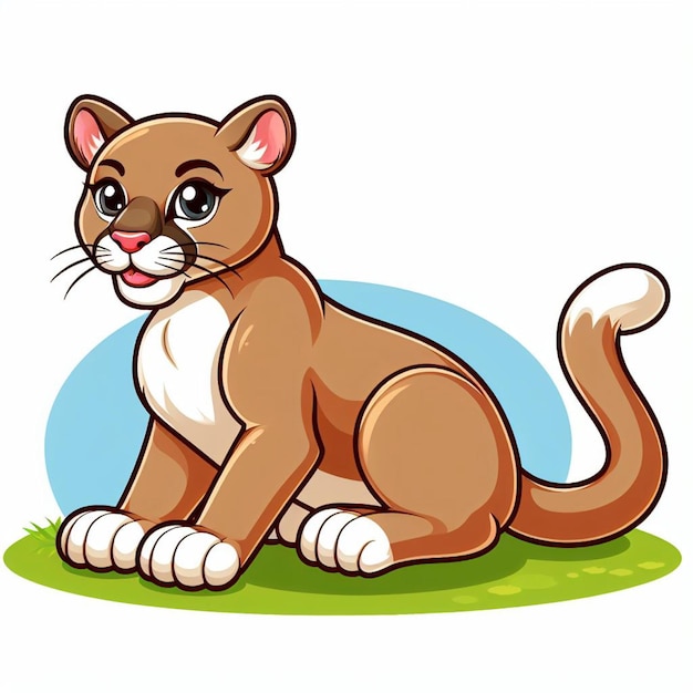 Mooie cougar vector cartoon illustratie