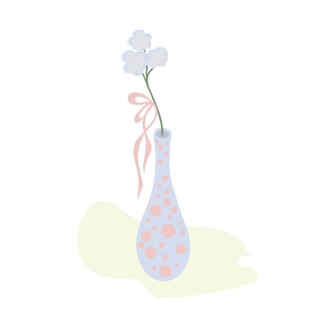 Mooie decoratieve bloemen in een vaas Eenvoudige doodle-stijl