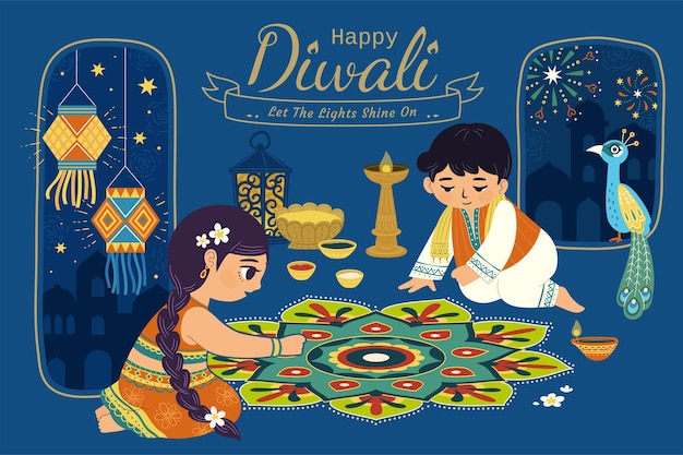 Vector mooie diwali-illustratie