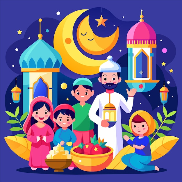 Vector mooie eid al-fitr illustratie