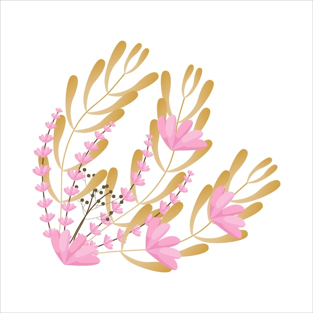 Vector mooie en elegante roze lelie geïsoleerd op een witte achtergrond. mooie bloemenontwerpillustratie.