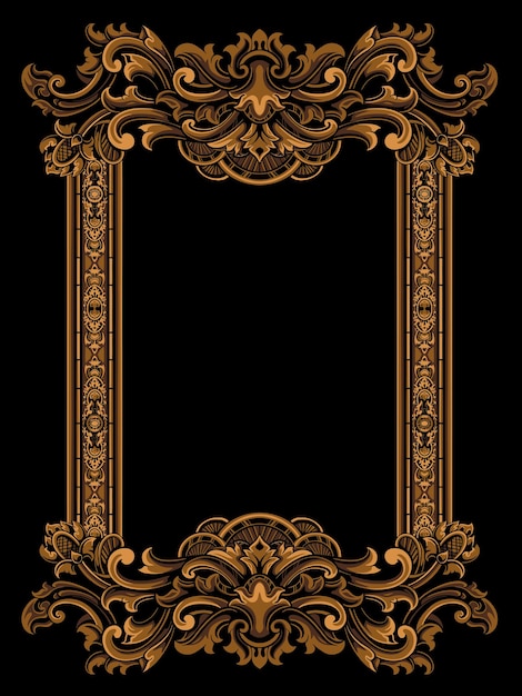 mooie en luxe klassieke gravure frame vector ontwerp kleur bewerkbaar