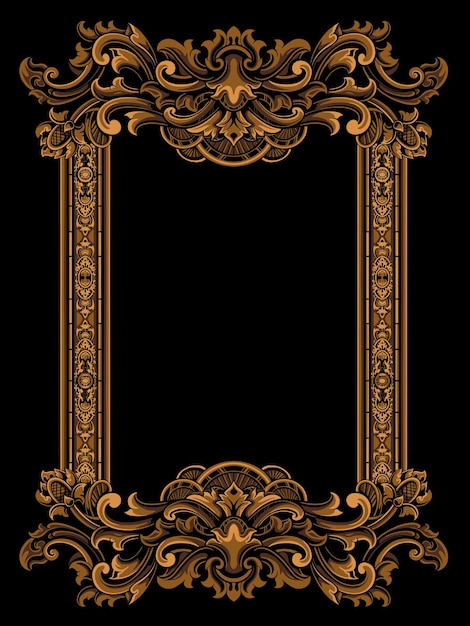 mooie en luxe klassieke gravure frame vector ontwerp kleur bewerkbaar