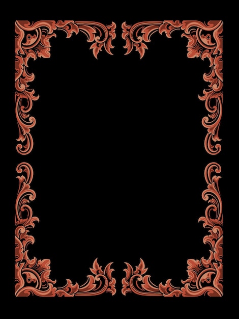 mooie en luxe klassieke gravure frame vector ontwerp kleur bewerkbaar