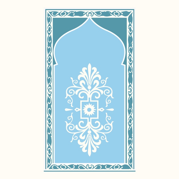 Mooie etnische geometrische vector gebedsmat Arabisch Islamitisch Textiel Gebedsmat Gebedsmat