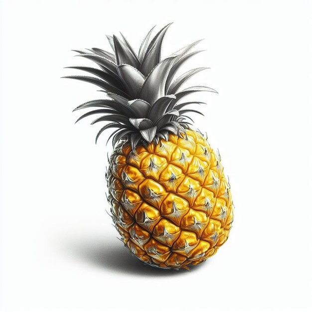 Mooie gedetailleerde zoete verse gezonde ananas vector illustratie