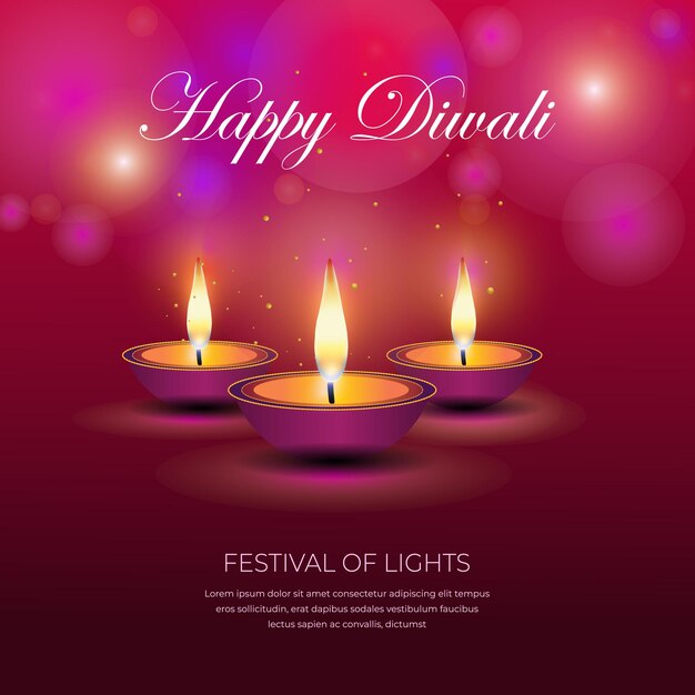 Mooie gelukkige diwali diya decoratieve olielamp kaart achtergrond
