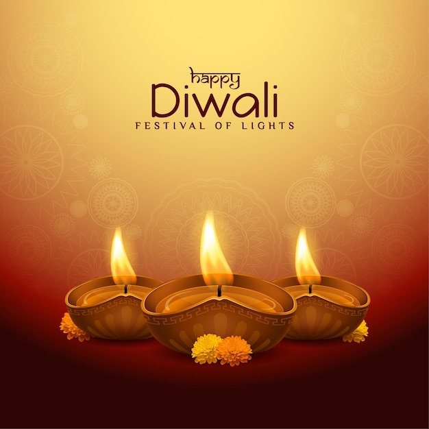 Mooie gelukkige Diwali Indiase festival design vector gratis