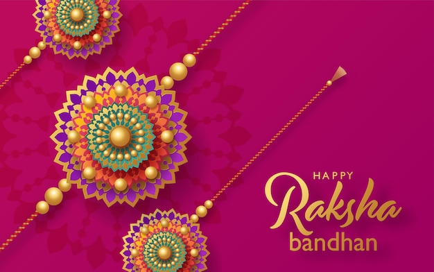 Mooie gouden raksha bandhan-wenskaart