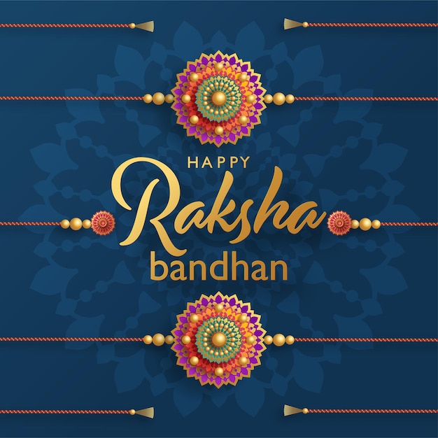 Mooie gouden raksha bandhan-wenskaart