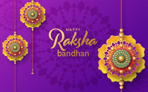 Mooie gouden raksha bandhan-wenskaart