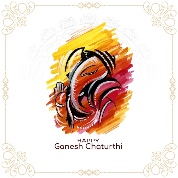 Mooie happy ganesh chaturthi festival viering achtergrond