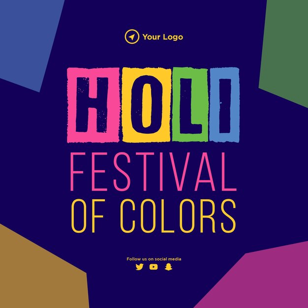 Mooie happy holi festival banner ontwerpsjabloon