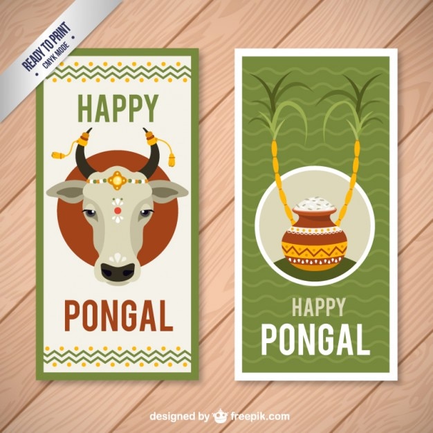 Vector mooie happy pongal kaarten