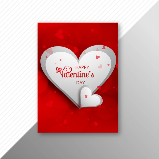 Mooie hart valentijnsdag kaart brochure vector