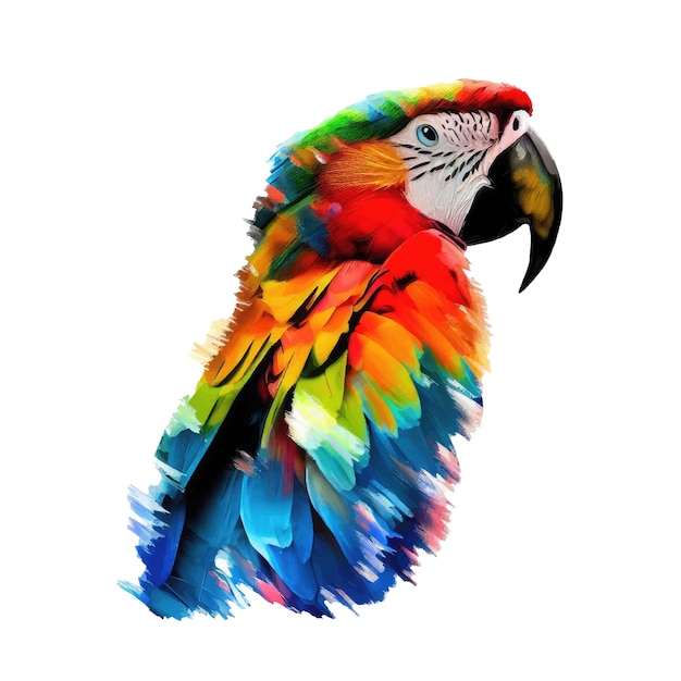 Mooie heldere ara-papegaai in aquarelstreken Ontwerpsjabloon voor het verpakken van bewegwijzering banner