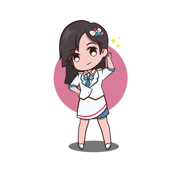 Mooie illustratie cheerleader chibi versie