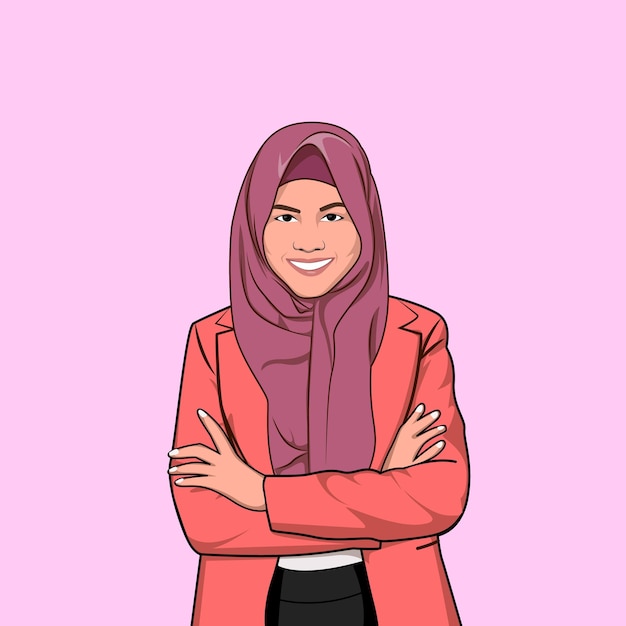 Mooie islamitische professionele vrouwen vectorillustratie