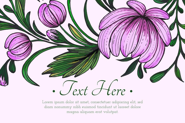 Mooie kaart met compositie van bloemen Floral frame card
