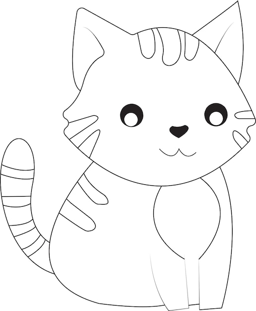 Mooie kat witte en zwarte lijn tekening