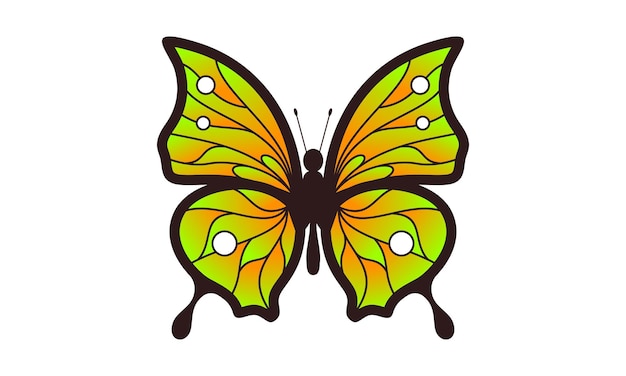 Mooie kleur vlinder logo vector kunst illustratie