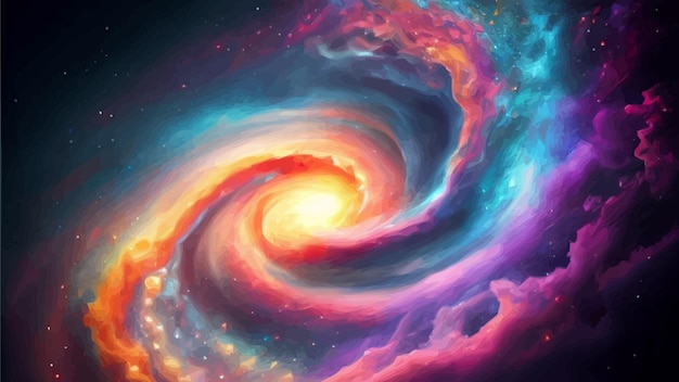 Mooie kosmische Outer Space spiraal achtergrond Wallpaper Illustratie