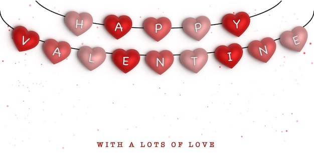 Vector mooie liefde valentijnsdag verkoop banner achtergrond multifunctioneel 3d hart effect