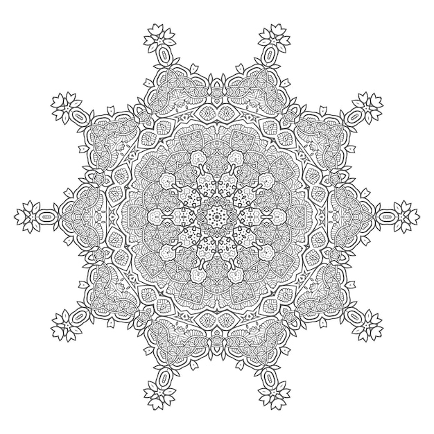 Mooie lijn kunst mandala vector voor design