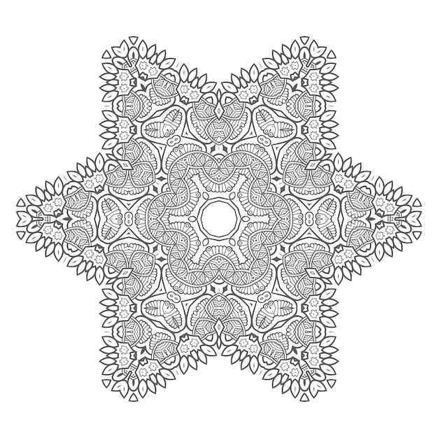 Mooie lijn kunst mandala vector