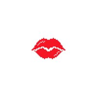 Mooie lippen pixel art 8 bit pictogram vectorillustratie