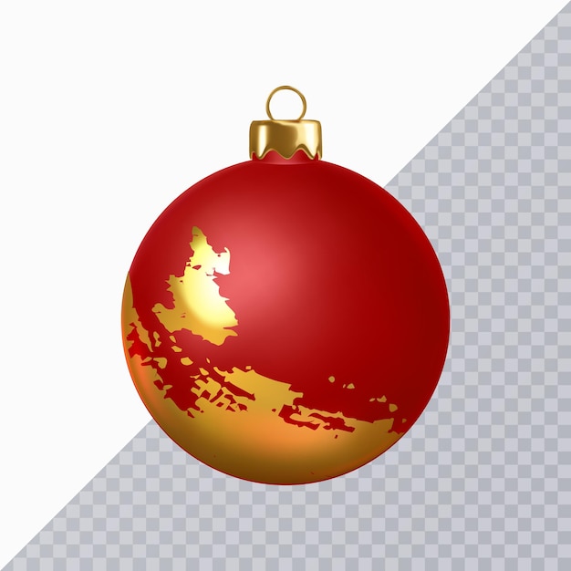 Vector mooie luxe rode kerstbal met abstract patroon dat op wit wordt geïsoleerd vectorillustratie