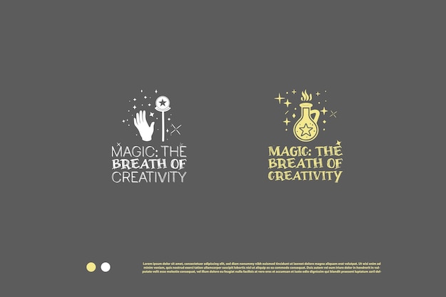 Mooie magic quote logos kunstwerken klassieke stijl