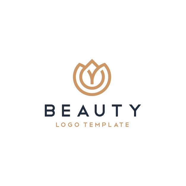 Mooie Magnolia Tulip Flower Eenvoudig elegant luxe bloemenlogo voor natuurlijke beauty spa cosmetica