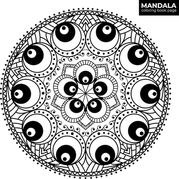 Vector mooie mandala. zwart en wit.