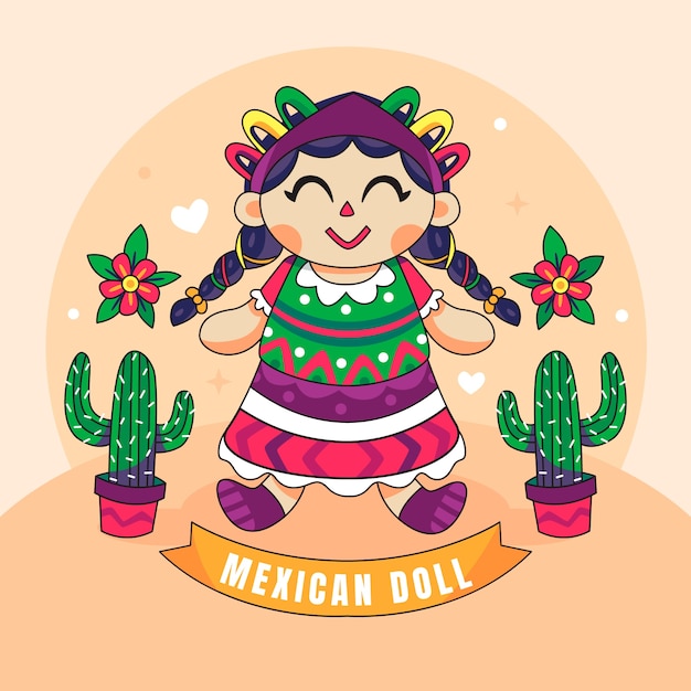 Vector mooie mexicaanse popillustratie