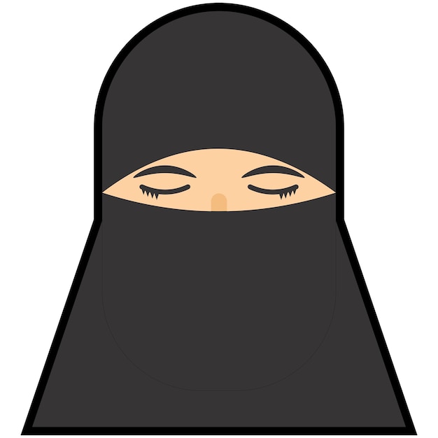 Mooie Moslim Niqab Hijab Vector Art
