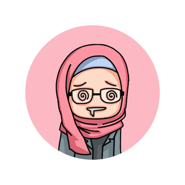 Mooie moslimvrouwen die hijab-illustratie dragen